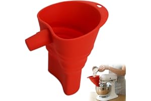 Silicone Flour Funnel for Kitchenaid Mixer KSM150, Attachments for Kitchen Aid Stand Mixers Artisan 4.5–7 QT, Durable Anti-Sp