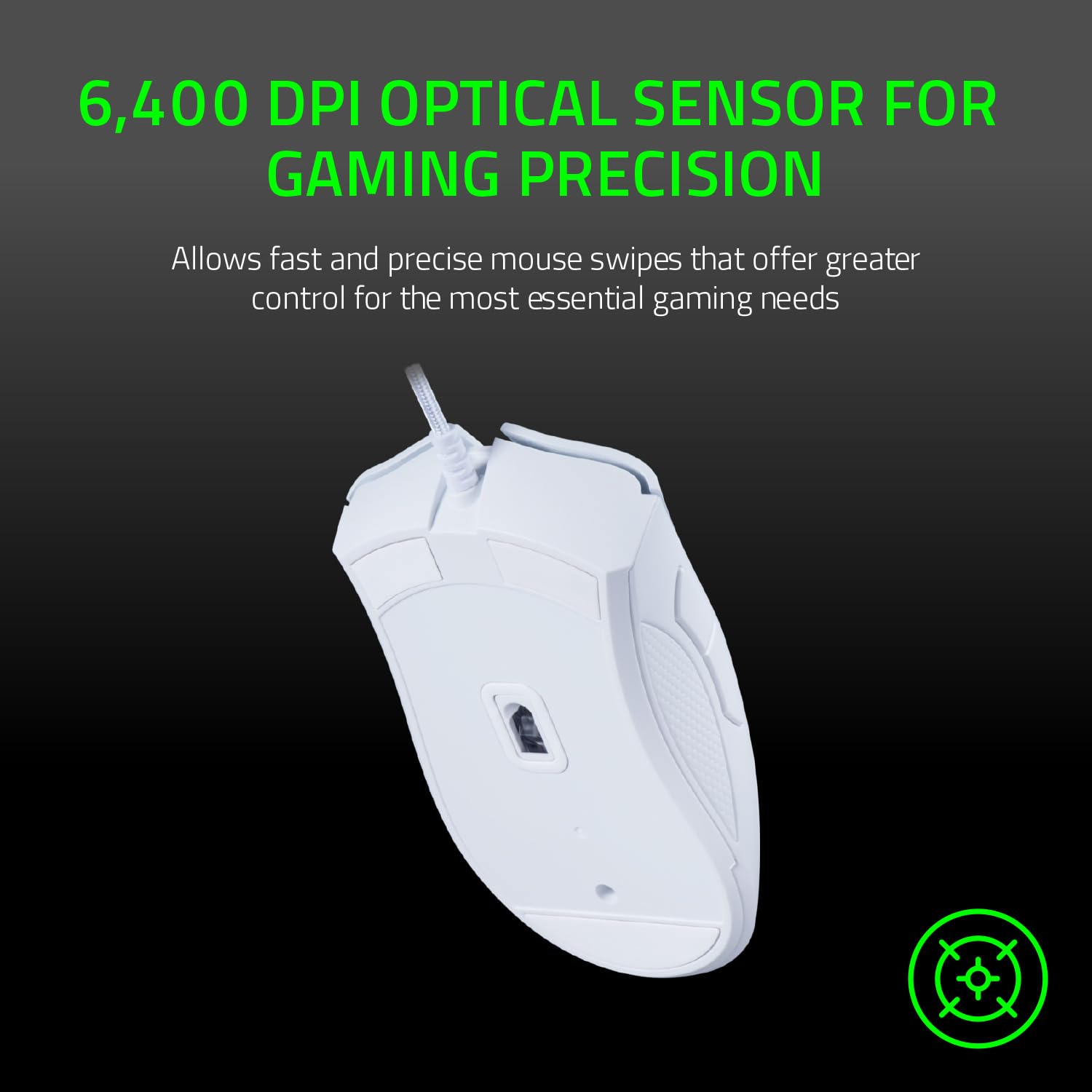 Razer DeathAdder Essential (2021) - Kabelgebundene Gaming-Maus mit Optischem Sensor mit 6400 DPI (5 programmierbare Tasten, Ergonomischer Formfaktor, 10 Millionen Klicks Lebensdauer) Weiß 5