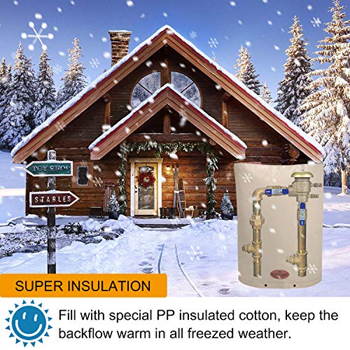 Butecare Backflow Insulation Cover, 17" W x 21" H Backflow Winter Cover Pouch for Backflow System, Outdoor Winter Pipe Freeze Protection, Water Sprinkler Valve, Meter, and Controller