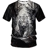 WHNBCW Funny Tiger Printed T-Shirt Animal Graphic Tee Shirt