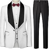 Manviss Mens Tuxedo Suit Set 3 Pieces Floral Paisley Blazer Jacket Vest Pants Set for Wedding Prom Cocktail
