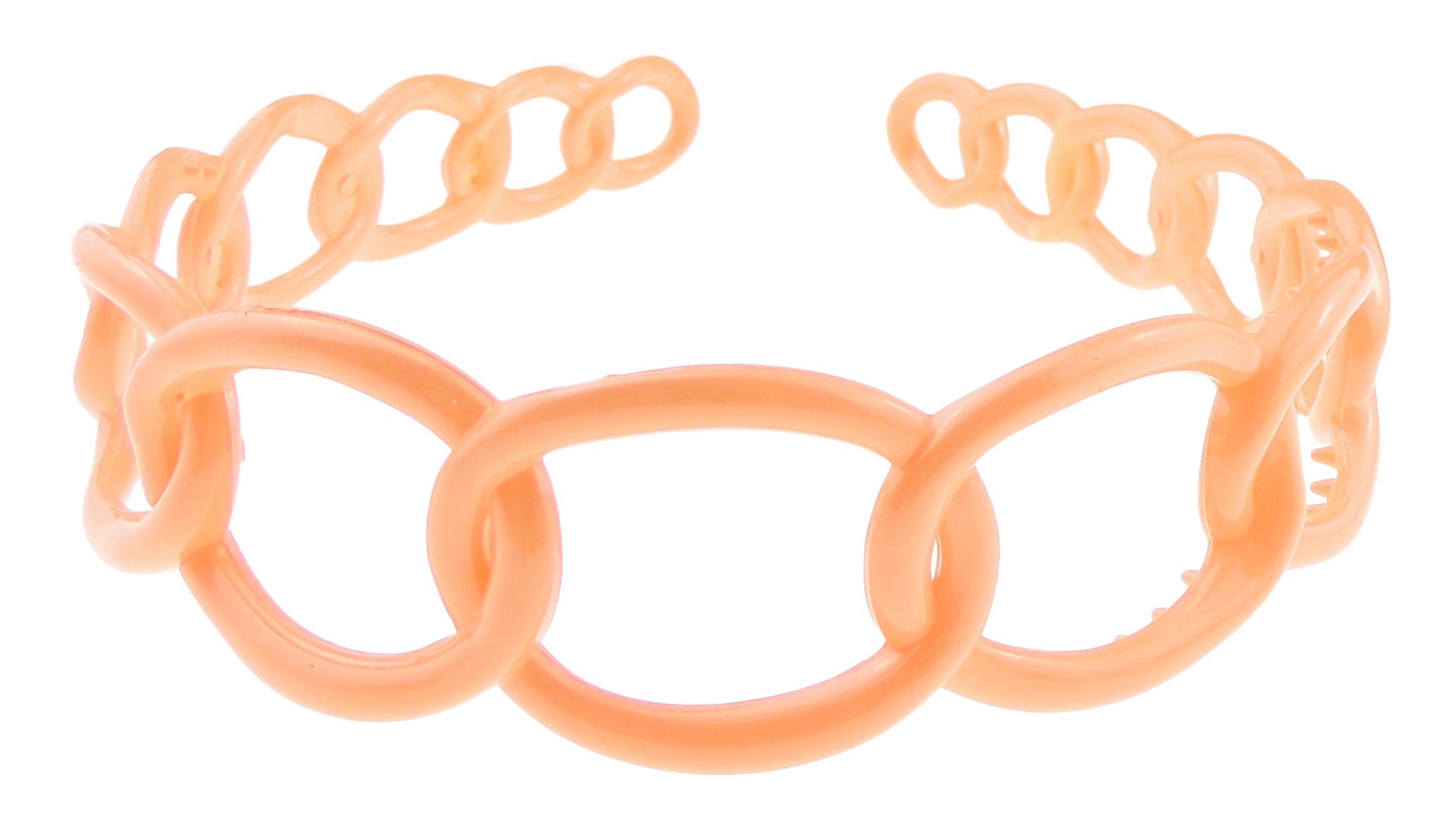 GIRLS SMALL HEAD LADIES School Uniform Birthday Party Hair Accessories Plain Plastic Strong Teeth Wide Circles Chain Links Stencil Short Long Hair Headband Alice Band Hairband (Peach)