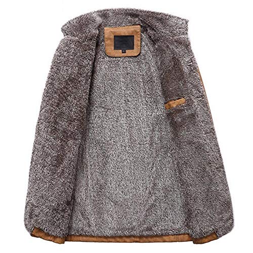 Men's Plus Cotton Warm Fur Collar Casual Button Military Cargo Jacket Outwear Parka Winter Quilted Coat - Thumbnail 2