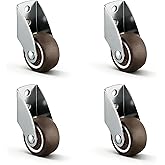 2" Rigid Caster Wheels, Small Door/Gate Support Wheel, Anti-Sag, 4‑Pack | 55 lbs/caster, Prevent Door Sagging, Side &amp; Bottom Mount, Low‑profile,Small Furniture,DIY, 2‑inch Rubber Wheel,No Brake,Quiet