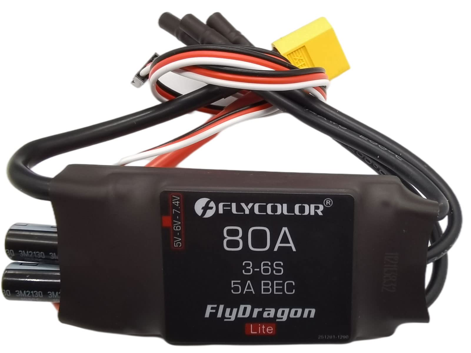 Flycolor 80A ESC 3-6S Electric Speed Controller 5v/6v/7.4v 5A BEC with XT60 & 3.5mm Bullet Plugs for RC Drone Airplane Brushless Motors