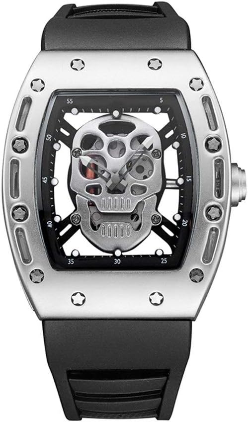 CNWATH Men's Quartz Watch Hollow with Stainless-Steel Strap Watch Carbon Fiber Men's Watch Waterproof Sports Casual Multi-Function Watch