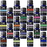 Radha Beauty Aromatherapy 18 Essential Oils (Lavender, Tea Tree, Peppermint, Lemongrass, Orange, Eucalyptus, Rosemary, Frankincense, Lemon, Bergamot, Ylang ylang, Patchouli, Geranium, and more)