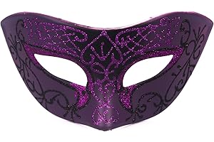 Seglorwy Masquerade Mask for Men Vintage Venetian Mardi Gras Halloween Christmas Party Masks (Purple 3)