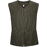 LMYOVE Men's Medieval Renaissance Vest, Steampunk Waistcoat Costume, Pirate Gothic Waistcoat