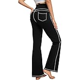 G4Free Bootcut Yoga Pants with 4 Pockets for Women Cross High Waist Stretchy Flared Jeggings