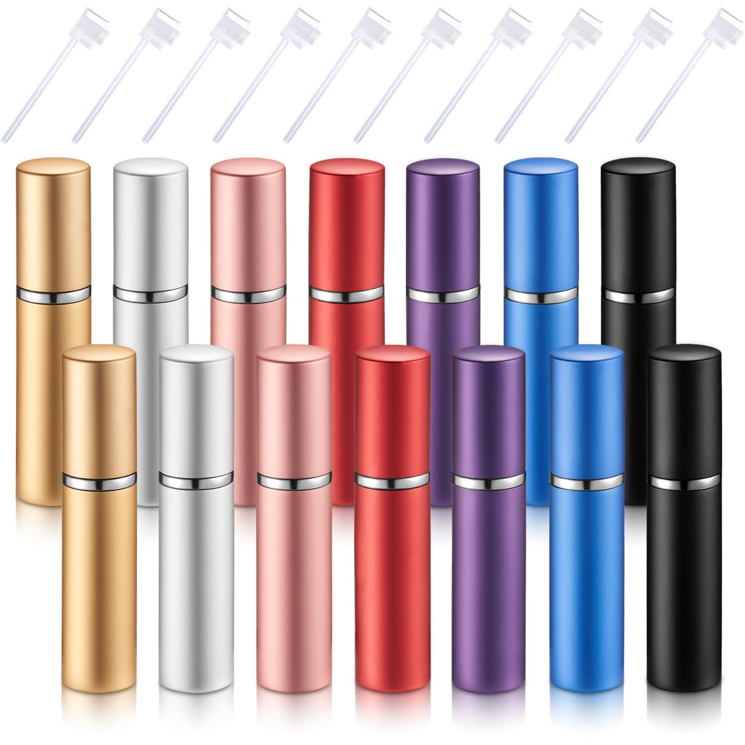 Photo 1 of Boao 14 Pcs 10 ml Travel Perfume Atomizer Mini Refillable Spray Perfume Bottle Portable with 10 Pcs Refill Pump Dispenser Pump Transfer Tool for Outgoing Traveling (Multicolor)