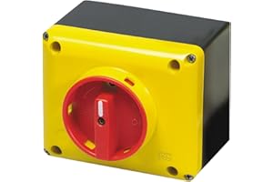 AUTOMATION SYSTEMS INTERCONNECT ASI SQ032003BC10 Enclosed Rotary Disconnect Switch, Yellow/Red