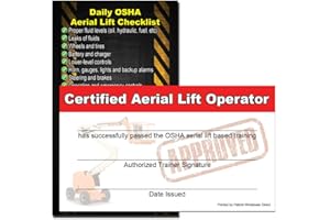 Aerial Lift Operator/Driver Certificate, Training Cards (Package of 10) by Patriot Wholesale Direct
