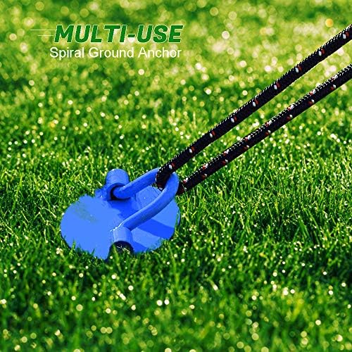 Tent Stakes Spiral Ground Anchor with Folding Ring, Ground Stakes Heavy