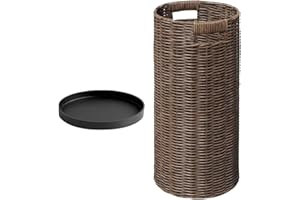 Fenteer Umbrella Stand Storage Container Imitation Rattan Woven Umbrella Holder Storage Rack for Entrance Cafe Home Indoor