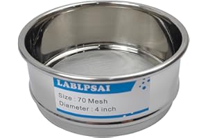 LABLPSAI 70 Mesh Lab Sieves 4" Diameter 304 Stainless Steel Wire Cloth Test Sieve for Industrial Laboratory Home