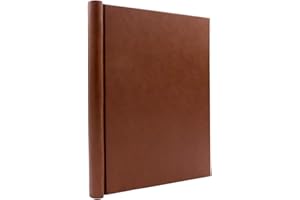 Bindertek Faux Leather Springback Thesis Binder - Tan, 1" Spine Width, 150 Sheet Capacity, High-Tension Spring Clamp Style, Perfect for Thesis Work, Legal Documents, Menus, Portfolios, Photography
