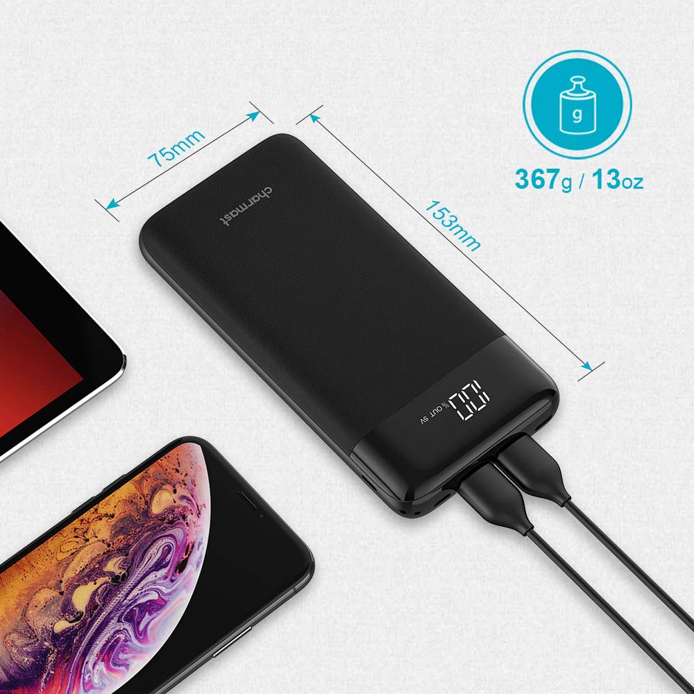 Charmast Power Bank 20800mAh High Capacity with LED Power Display Support PD/QC 3.0 Quick Charge Battery Pack, Portable Phone Charger Compatible with iPhone Samsung Google Pixel and More