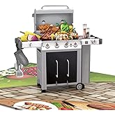 Liif BBQ Grill 3D Greeting Fathers Day Card, Pop Up Fathers Day Card, Birthday Card For DAD, Men, Husband, Brother, Boss, Friendship | With Message Note | Size 8 x 6 Inch