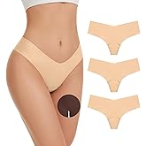 OVRUNS Camel Toe Underwear for Women Low Waist Camel Toe Thong Seamless Workout Cameltoe Proof Concealer Panties 3 Pack