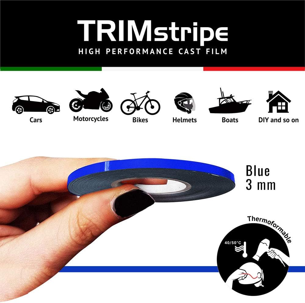 4R Quattroerre.it 10456 Trim Stripes Adhesive Strips for Cars Blue, 3 mm x 10 mt - Image 3