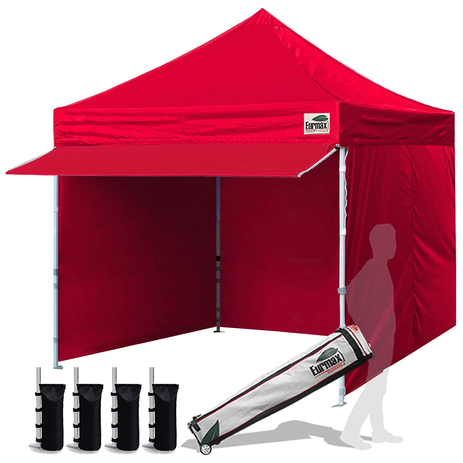 Photo 1 of ***FACTORY SEAL***
Eurmax USA 10 x 10 Pop up Canopy Commercial Tent Outdoor Party Canopies with 4 Removable Zippered Sidewalls and Roller Bag Bonus 4 Canopy Sand Bags & 24 Squre Ft Extended Awning(Red)