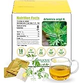 Soilmount - Chinese Mugwort Tea - |Artemisia Argyi|Ai Ye|艾葉|艾蒿| - Pure Herbal Tea - Natural, Organic, Non-GMO, Clean Ingredients, Caffeine Free (18 Tea Bags, Box 1)