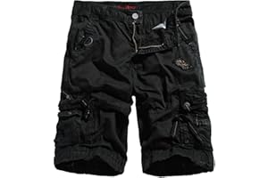 OCHENTA Men's Loose Fit Cargo Shorts with Multi Pockets