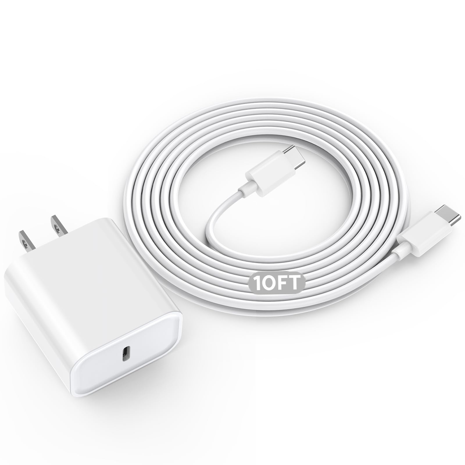 Photo 1 of [Apple MFi Certified]10FT iPhone 17 Pro Max Charger Fast Charging 20W USB C Wall Charger Block Travel Adapter,10Foot Long USBC to USBC Cable Cord for iPhone 17/17 Air/16/16e/16 Pro/15 Plus/15 Pro/iPad