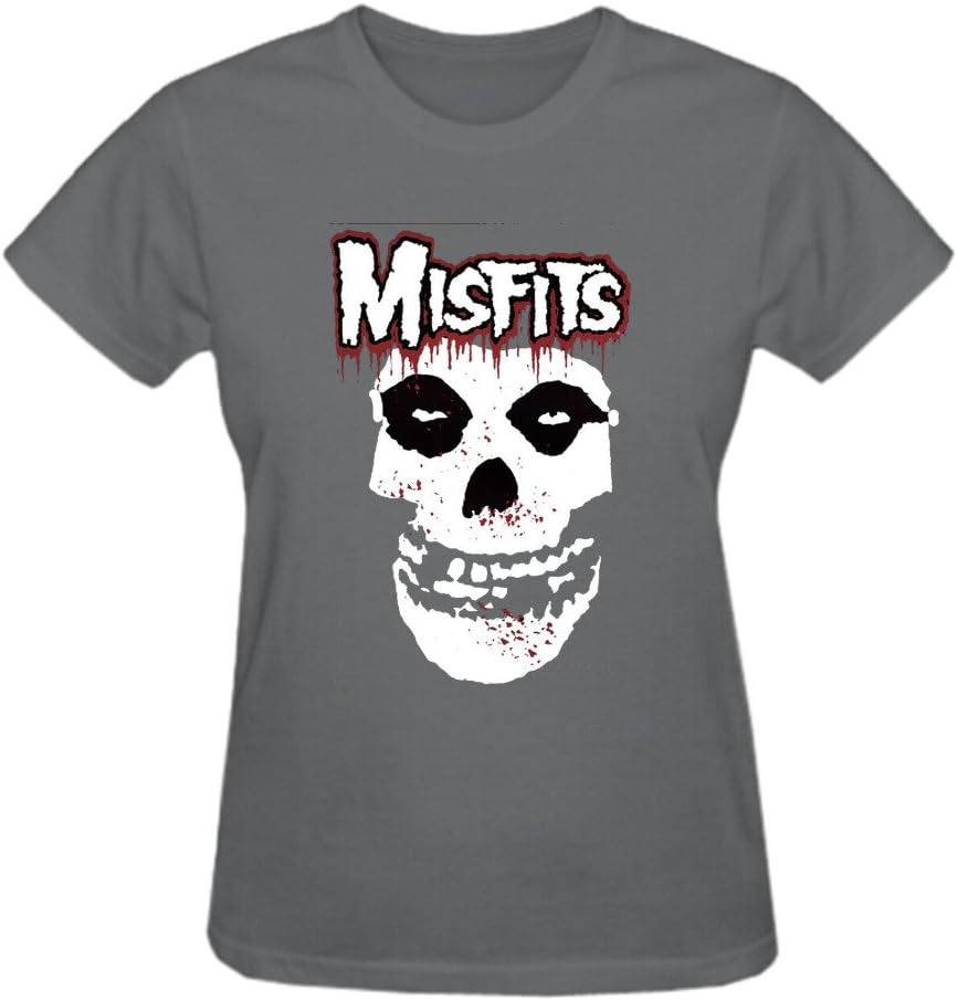 TooWest Hardcore Punk Band Misfits Fans Crewneck T-Shirt for Women