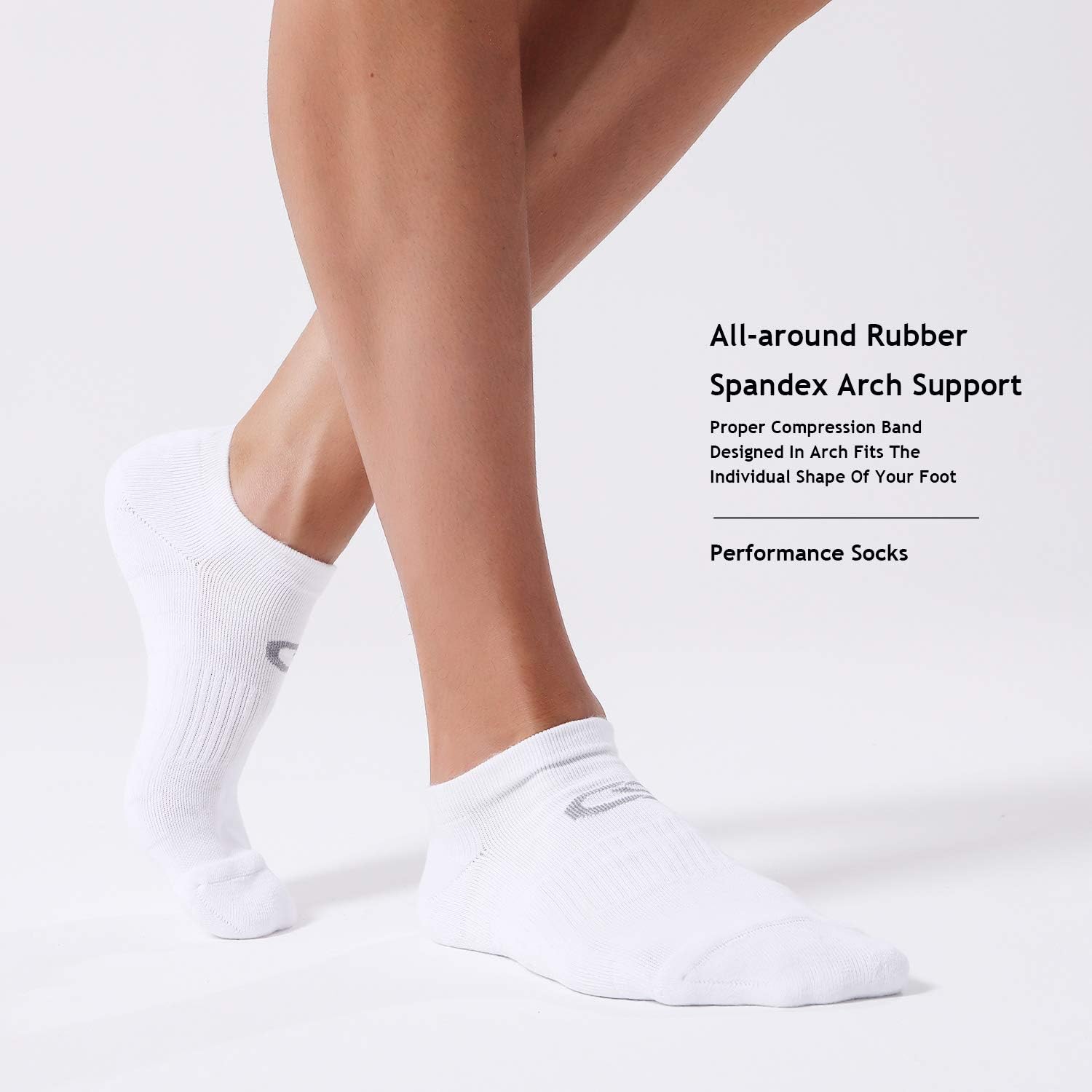 CelerSport 6 Pack Men's Ankle Socks with Cushion, Low Cut Athletic Running Socks: Clothing