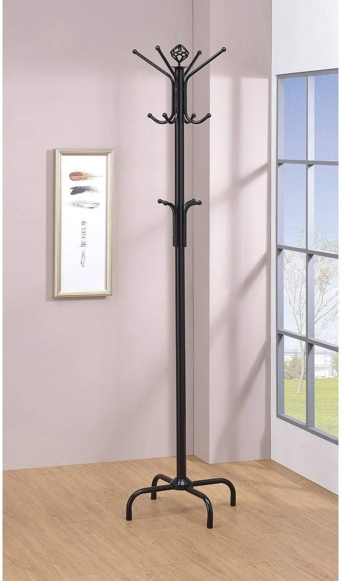 Black Metal Coat Rack Modern Contemporary Includes Hardware Home & Kitchen
