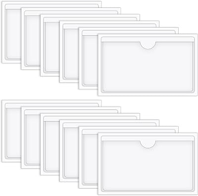 Vicloon Self Adhesive Pocket 12pcs 6x10cm Card Sleeves Open Side