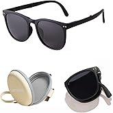 GIFIORE Folding Polarized Sunglasses for Women Men Foldable Driving Anti-glare Sun Glasses with Case,Ultralight 19g
