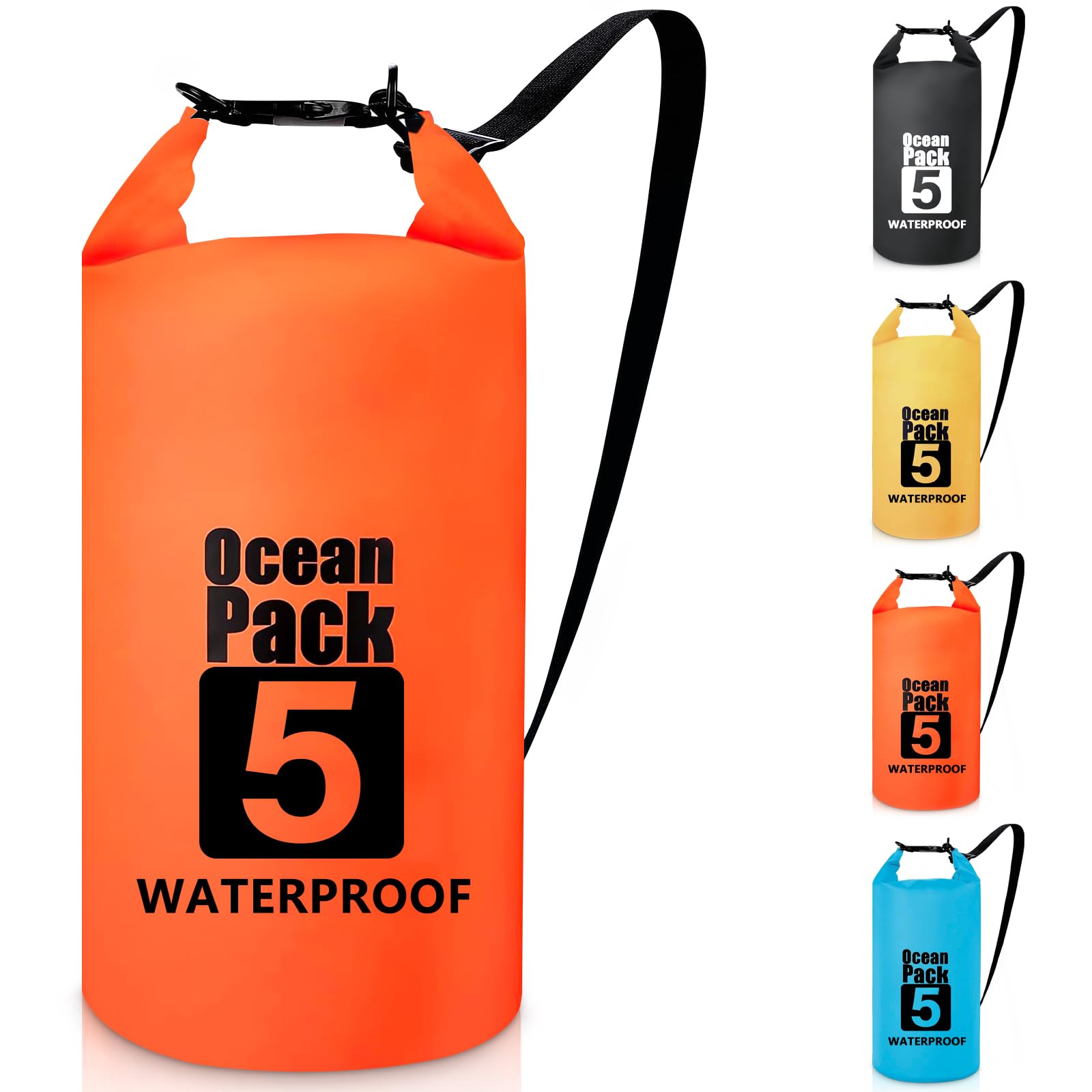 Invool Dry Bag, 5L/10L/20L/30L Waterproof Dry Bag, Dry Sack with Adjustable Shoulder Strap for Hiking, Swimming, Rafting, Surfing, Cycling, Camping, Fishing