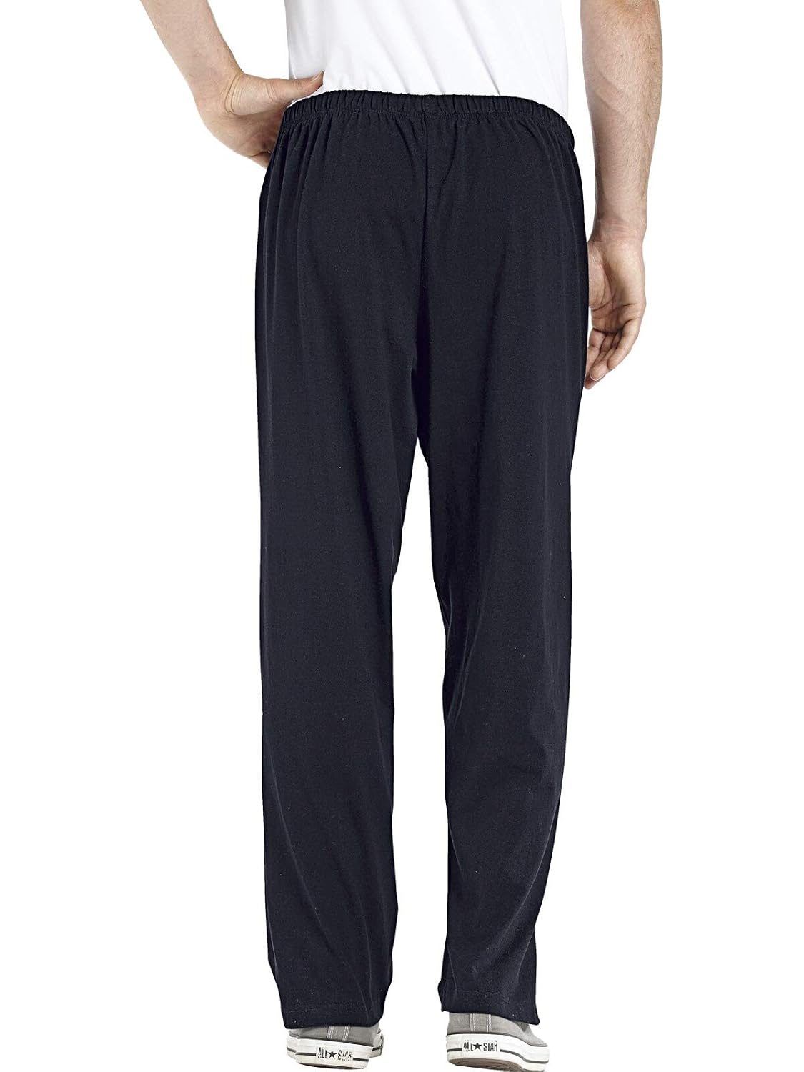 Pantalon De Pyjama Homme ANSSI - Grande Taille - Jersey Coton Doux - Élastique Confiable - Noir