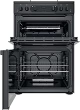 Hotpoint 60cm XXL Capacity Double Oven Gas Cooker Black view 3