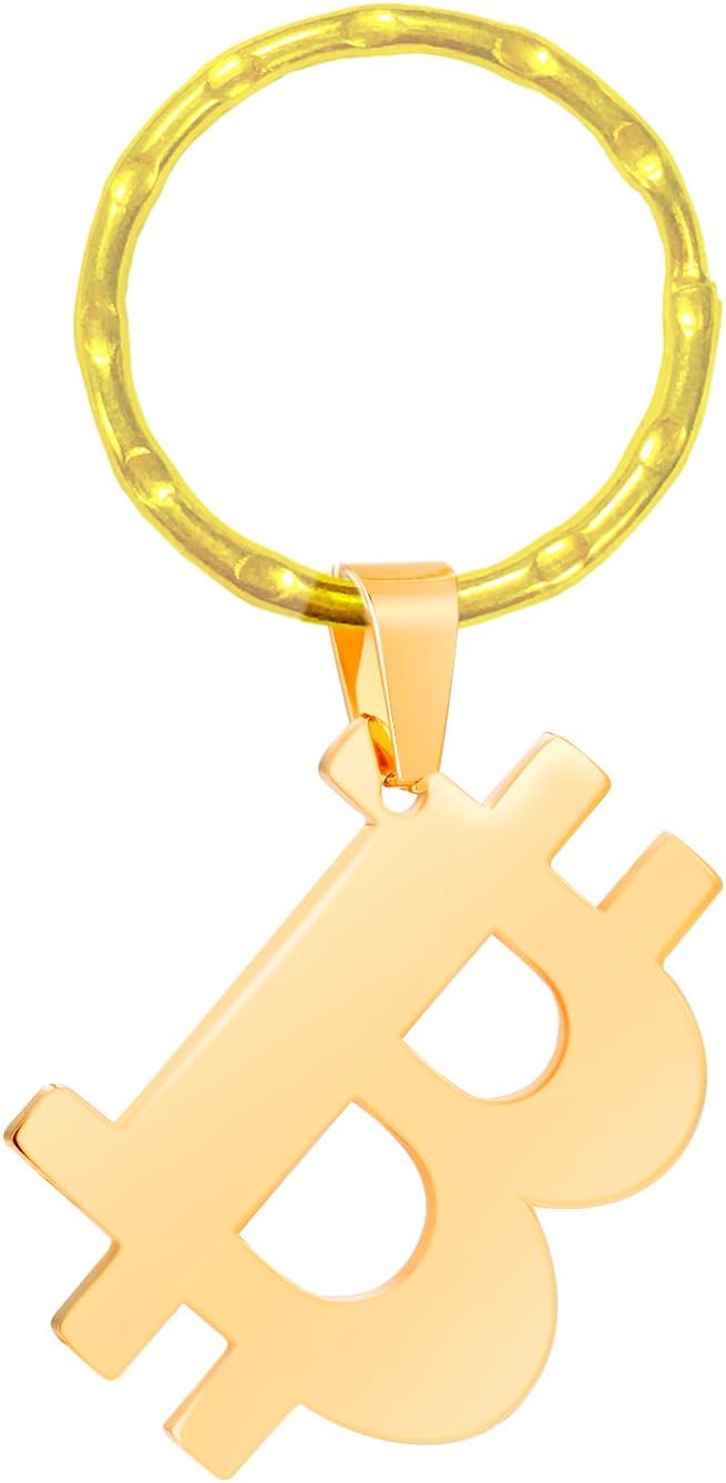 Bitcoin Keychain Gold Plated Key Ring | Physical Challenge Coin As Gift