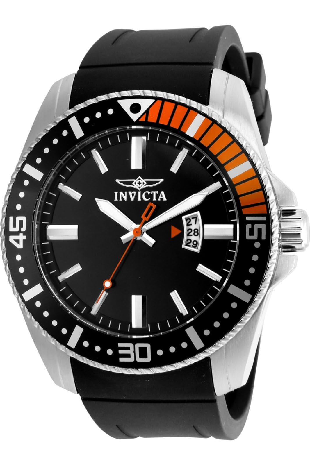 Invicta Pro Diver 21392 Men's Watch - Waterproof - Analogue - Quartz Movement - stainless steel with Black dial - 48mm