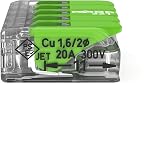 Wago 221-425 Green Range 5-Wire Terminal Block 4 mm² Lever Lock 8pcs view 2