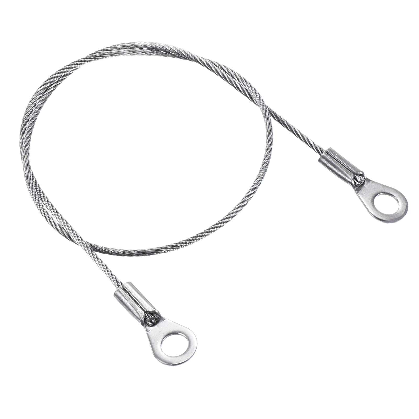PATIKIL Stainless Steel Lanyard Cable 1.5mmx30cm, 10 Pack Eyelets Ended Security Wire Rope