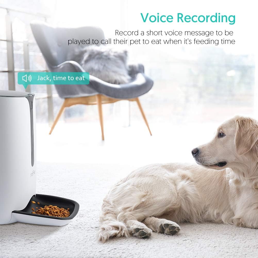 Roffie Automatic Cat Feeder Auto Dog Food Dispenser with 7L Large Capacity, Distribution Alarms and Programmable Timer for 4 Meals a Day, Ideal for Cat and Dog Lover: Camera & Photo