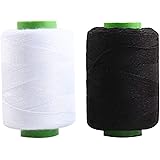 Thread for Sewing Machine, 300 Yards per Polyester Sewing Thread for Kids, Beginners and Home(Mini Size,Black and White)