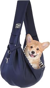 Zuimei Puppy Sling Carrier Hand-Free Small Dog Sling Dark Blue view 1