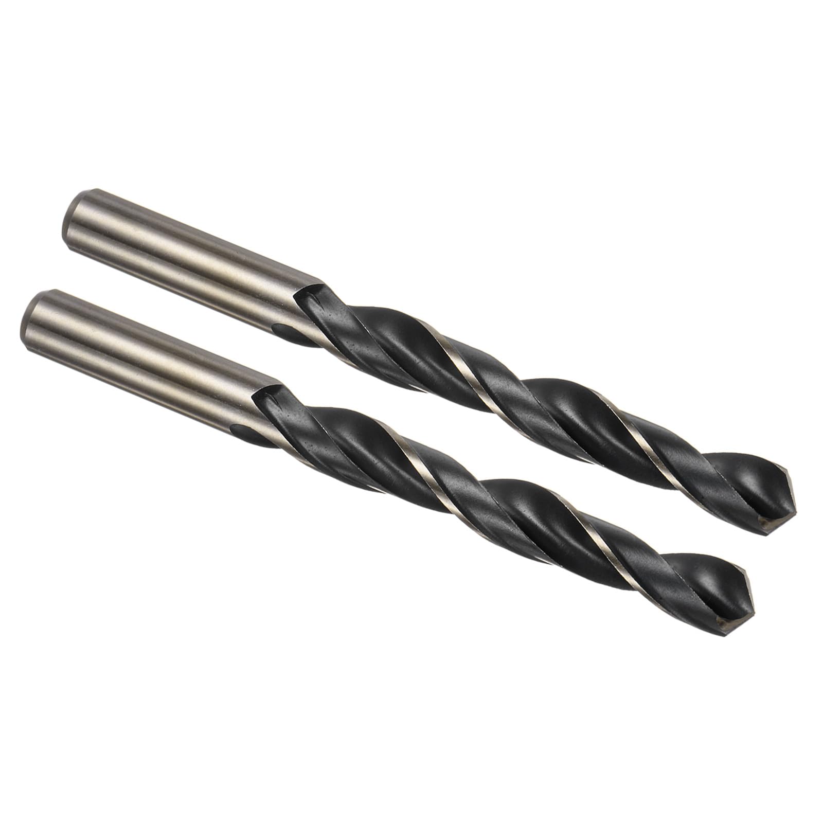 Kozelo 2PCS Twist Drill Bit - [14mm / 0.6"] Titanium & Nitride Coated High-Speed Steel Round Shank Jobber Bit Set Black Gold for Metal Wood Plastic Steel Use, 110mm / 4.3" Blade Length — image 1