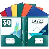 Plastic Two Pocket Folders with Prongs, LAYZZ 30 Pack Heavyweight Letter Size Plastic Folders with Pockets and Prongs, Poly Plastic Folders for Office & School