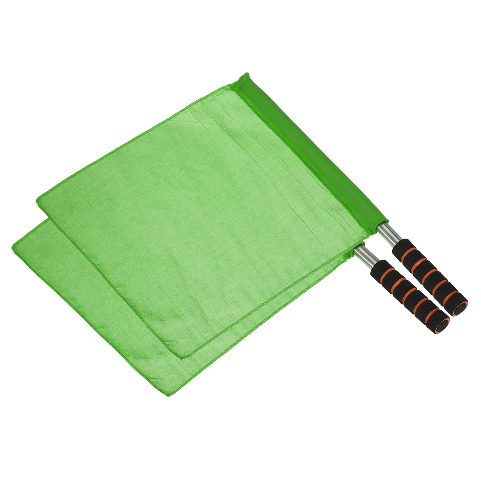 PATIKIL Referee Flag, 2 Pack Stainless Steel Pole Sponge Handle for Football Soccer Track and Field Sports Linesman Command Hand Signal, Green