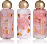 accentra Let's Celebrate Gift Set Women Cosmetic Bag 3pc Bath Shower Lotion Salt view 2