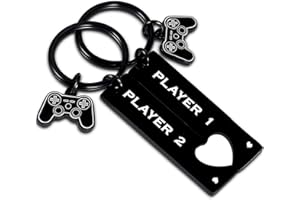 Nimteve 2PCs Funny Gamer Keyring Boyfriend Gifts from Girlfriend Matching Keychain Couple Gifts For Man Husband Fiance Gift from Wife Fiancee Valentine Birthday Anniversary