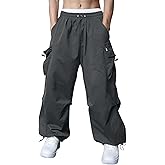 Susclude Parachute Cargo Pants for Men Loose Fit Baggy Sweatpants Casual Pant with Pocket Outdoor Drawstring Trousers 2025